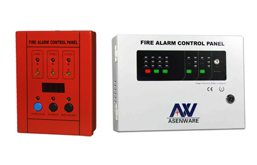 Examples of fire alarm control panels