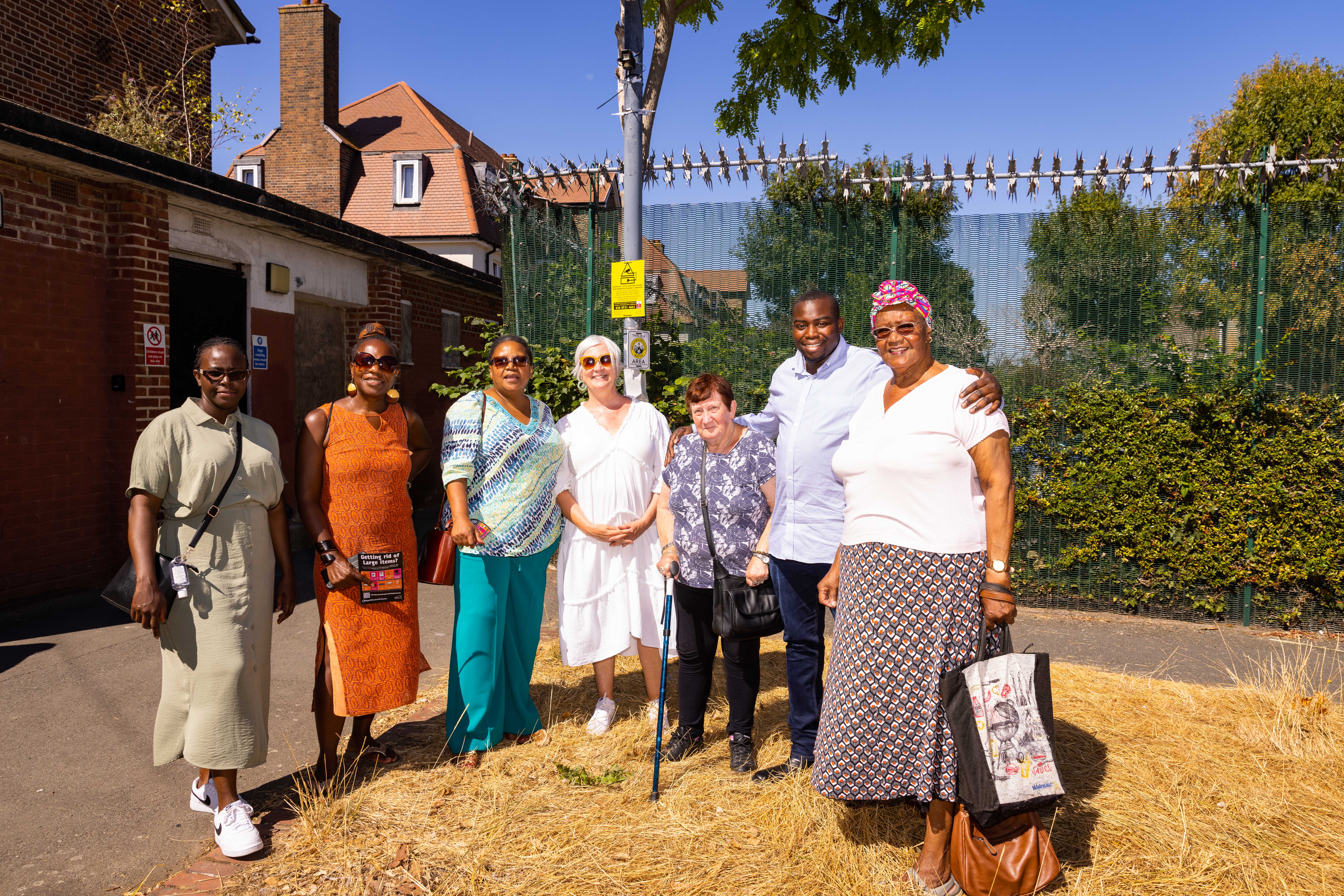 Councillors with residents of Barnfield