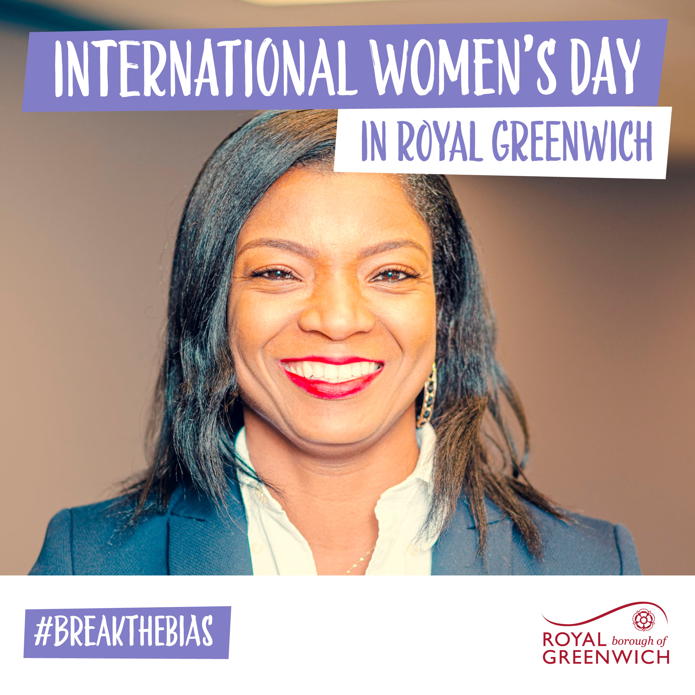 Photograph of Grace Olugbodi in an International Women's Day frame