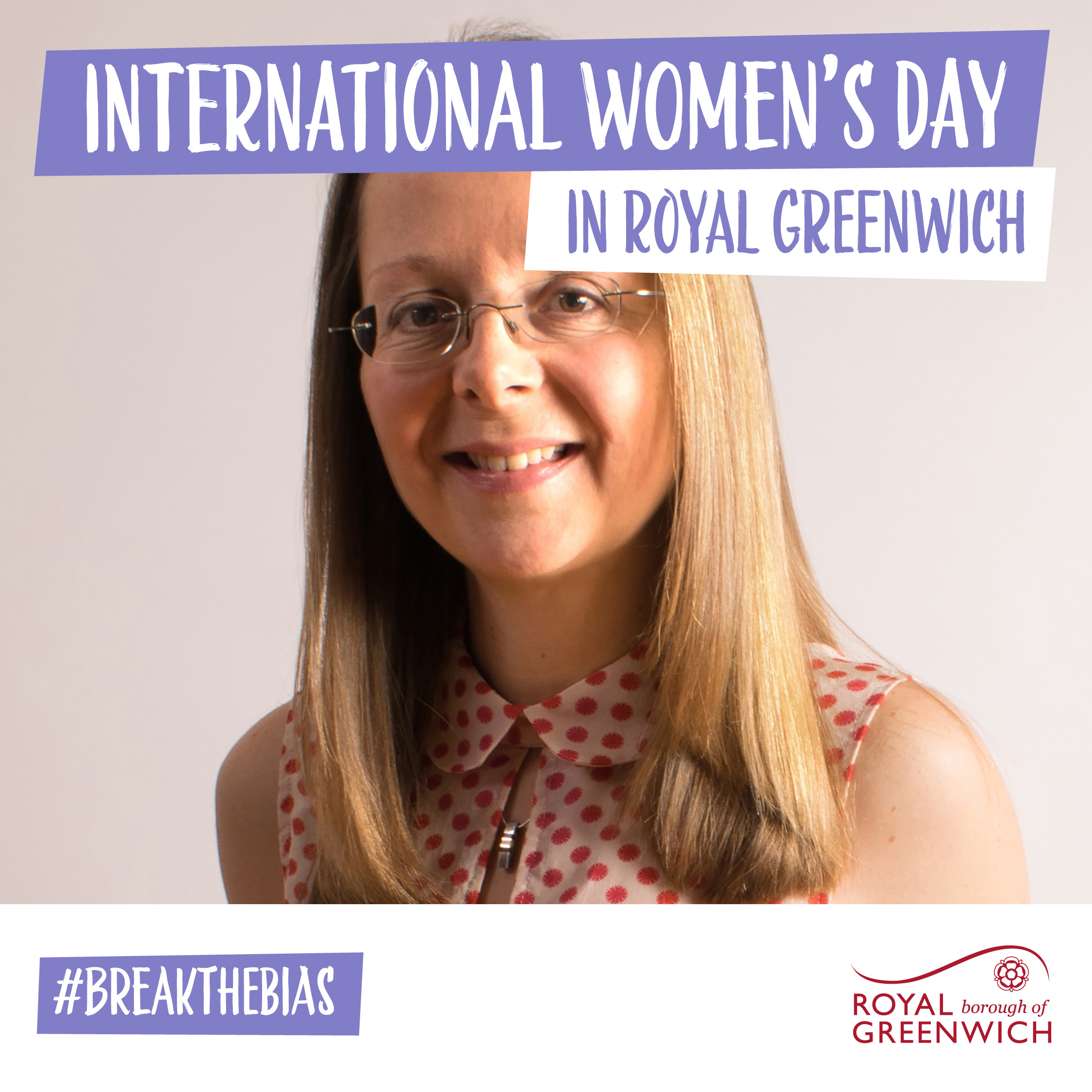 Photo of Kara Penn, founder of Fit Creative, in an International Women's Day frame