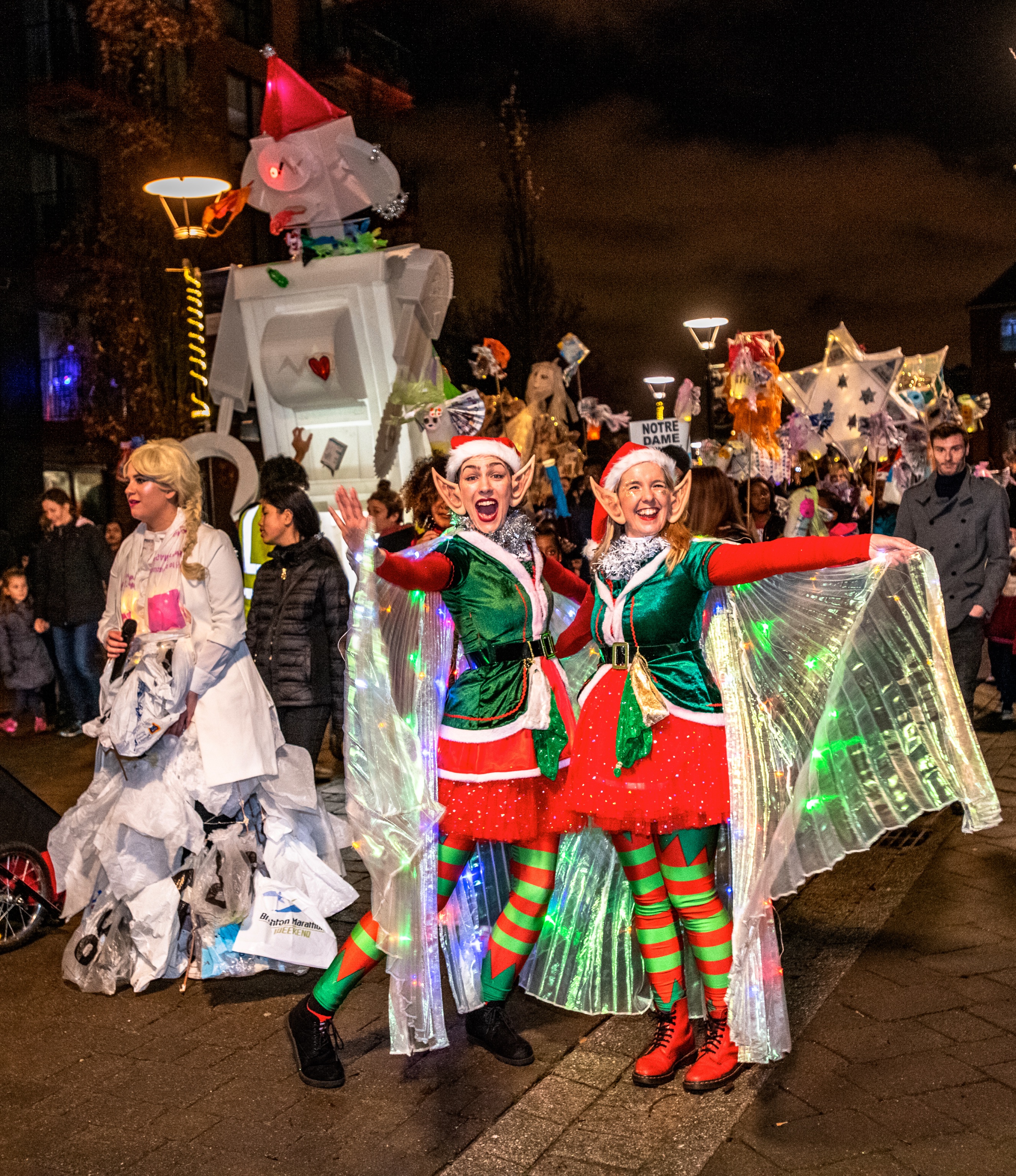 Elves and parade at Woolwich Winter Warmer