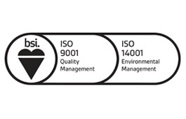 British Standards Institute ISO 9001 and ISO 14001 logo