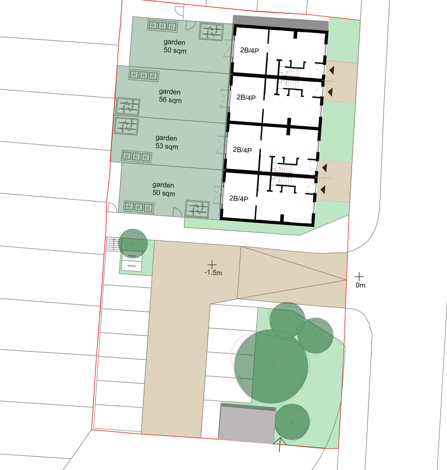 Map of a potential design for Robert Street homes