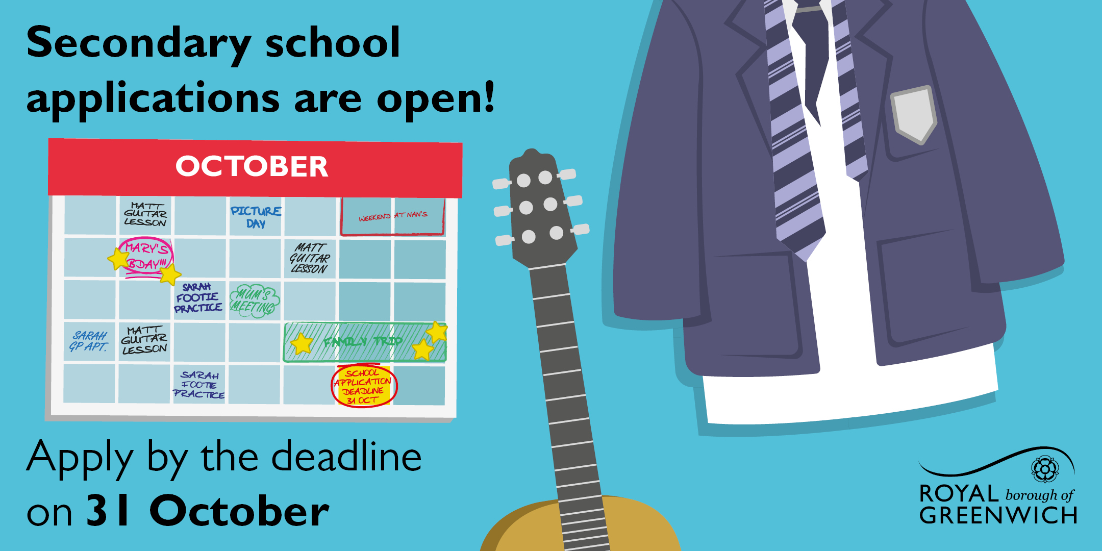 Secondary school applications close soon – register your child now!