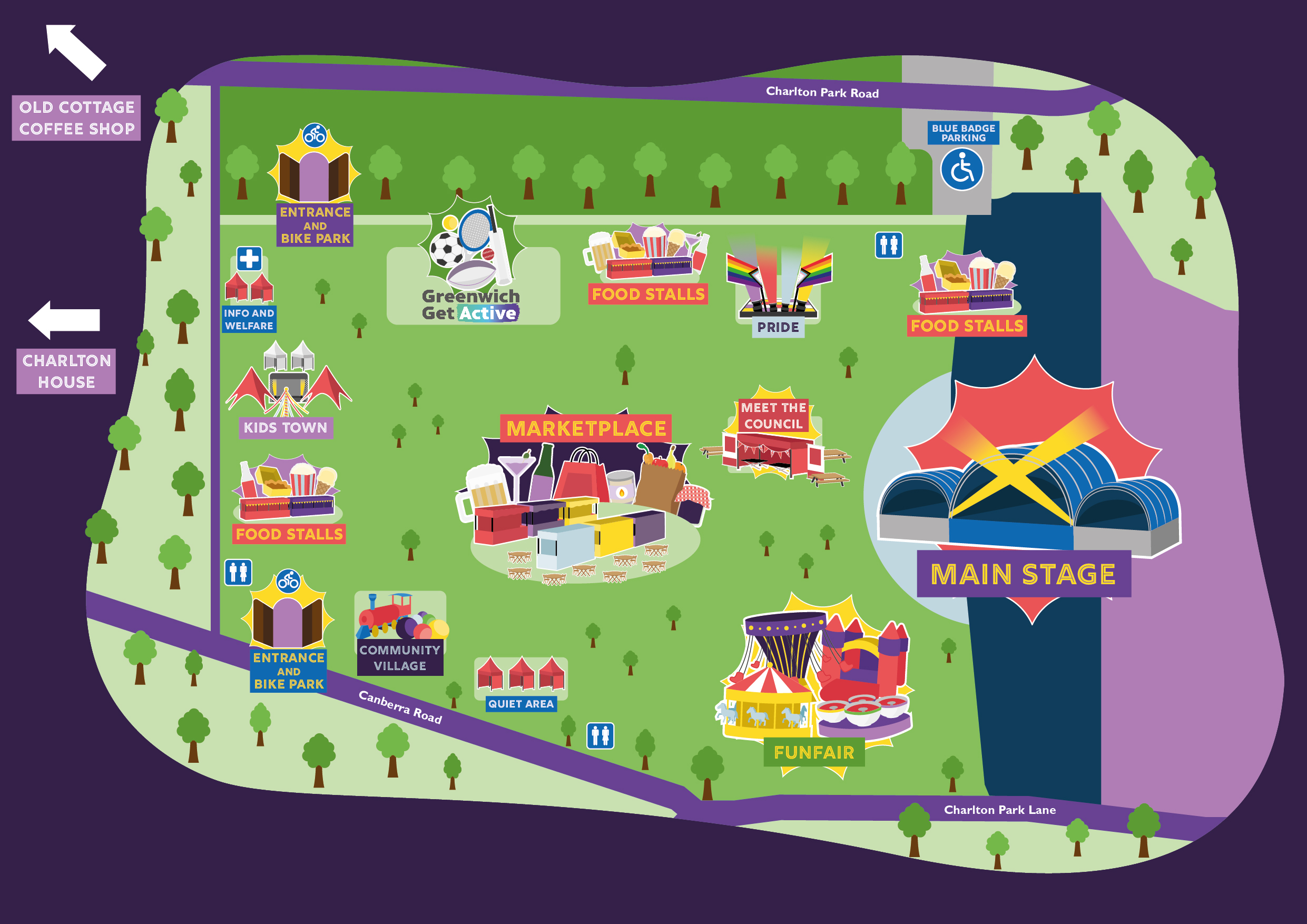 Map of Together 23 layout for free summer event on Saturday 10 June