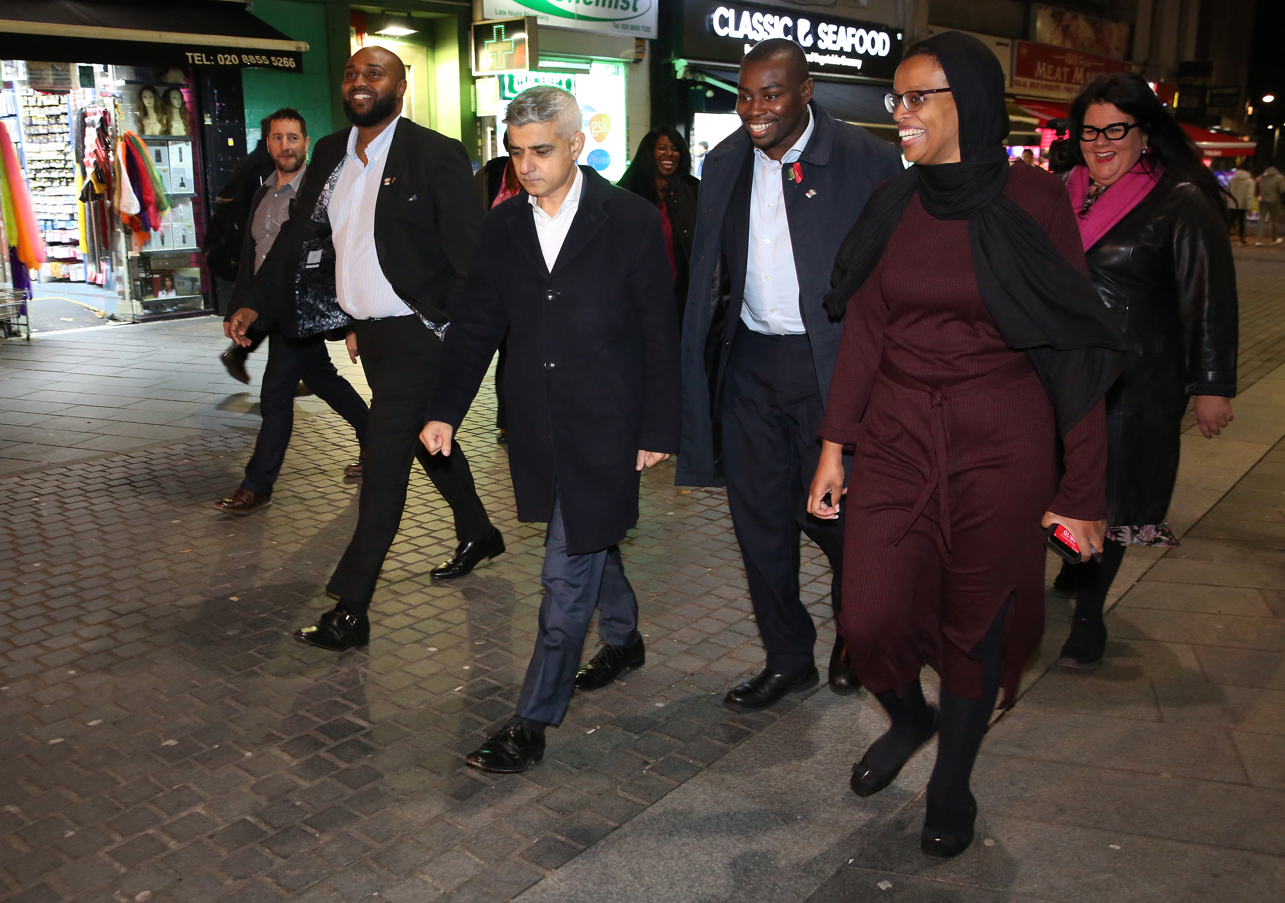 Cllr Okereke and Cllr Khaireh show Mayor of London Sadiq Khan around Woolwich Town Centre