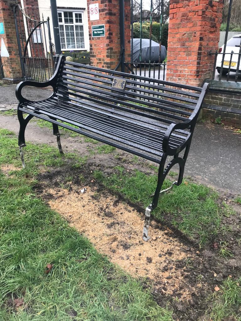 The stolen COVID-19 memorial bench, mysteriously returned.