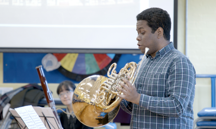 Man playing horn 