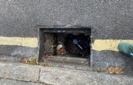 A missing gully cover in Eltham