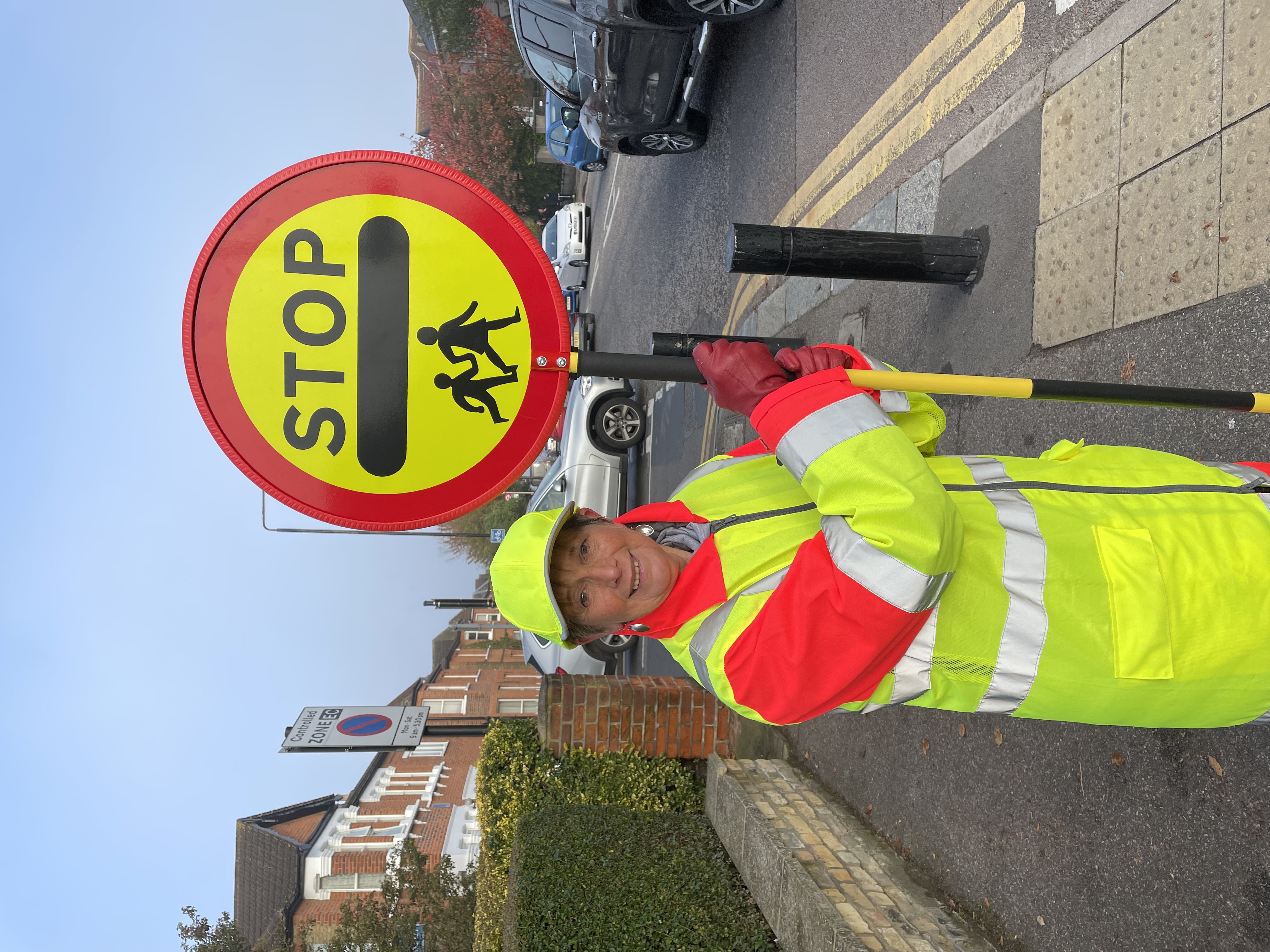 Cllr Bird has filled in as a crossing patrol this week!