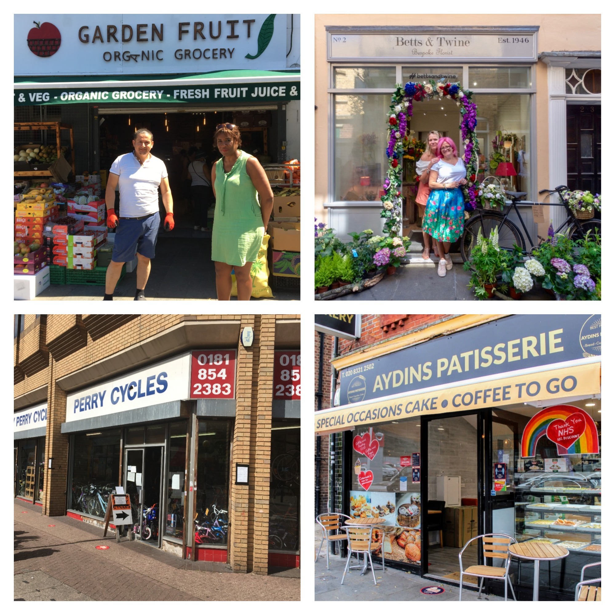 collage of four local businesses