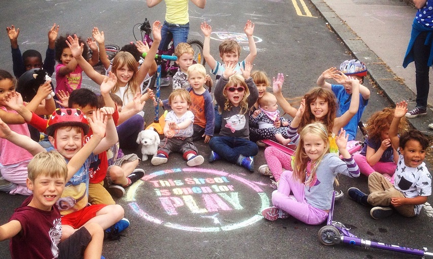 Children playing in Love Lane - part of Play Streets