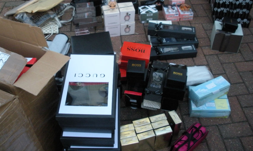 Fake goods seized during the raid in Eltham on 4 December