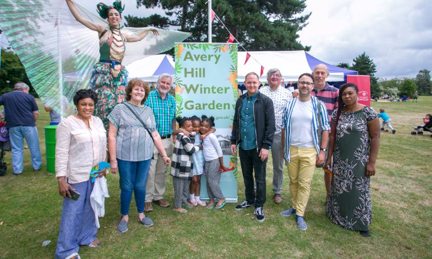 Politicians, Friends and residents outside our consultation tent.