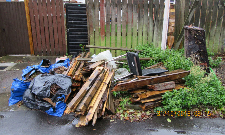 A fixed penalty notice for flytipping has been issued and upheld and the fine has now been paid.