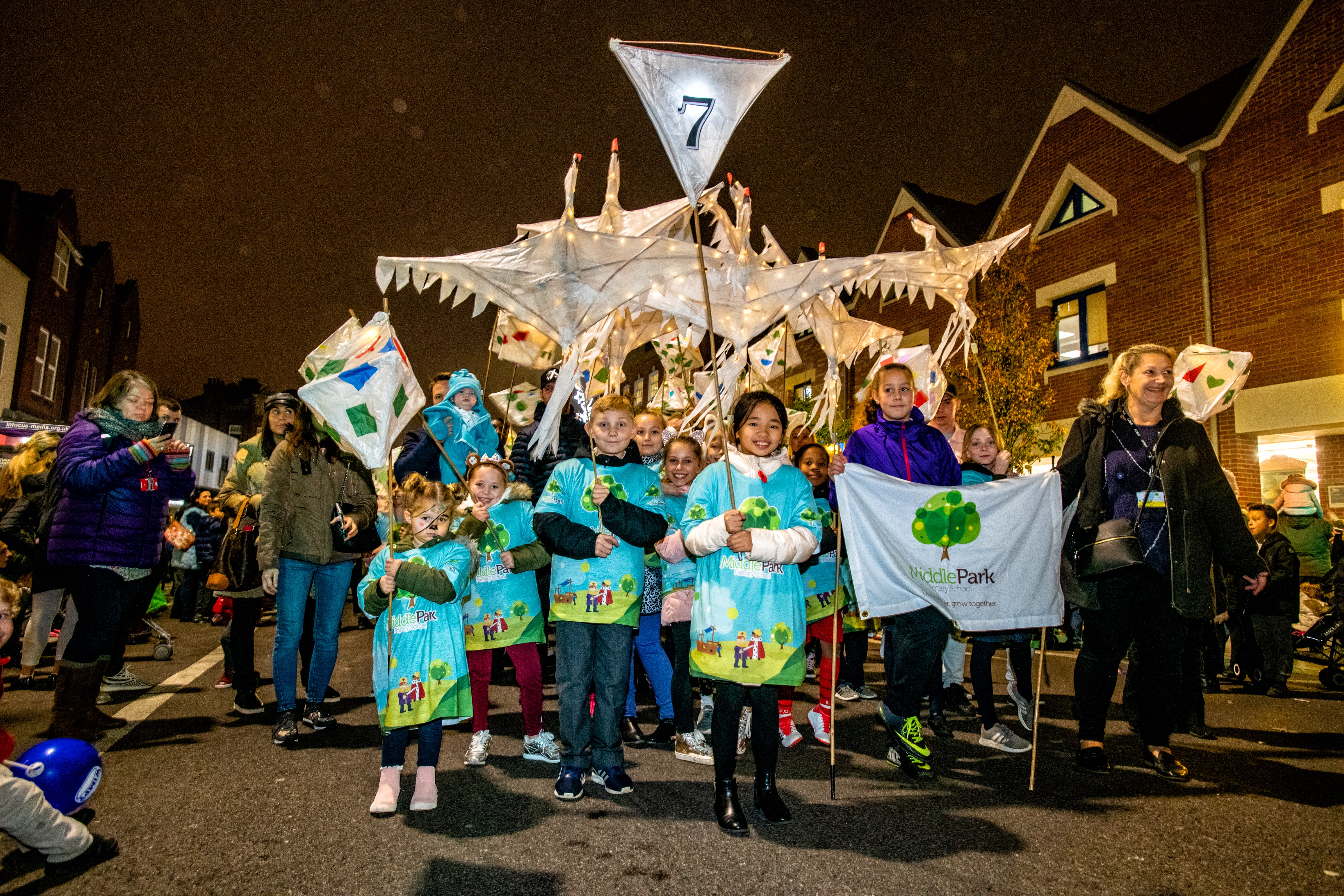 Children in lantern parade at Eltham Lights Up 2018.