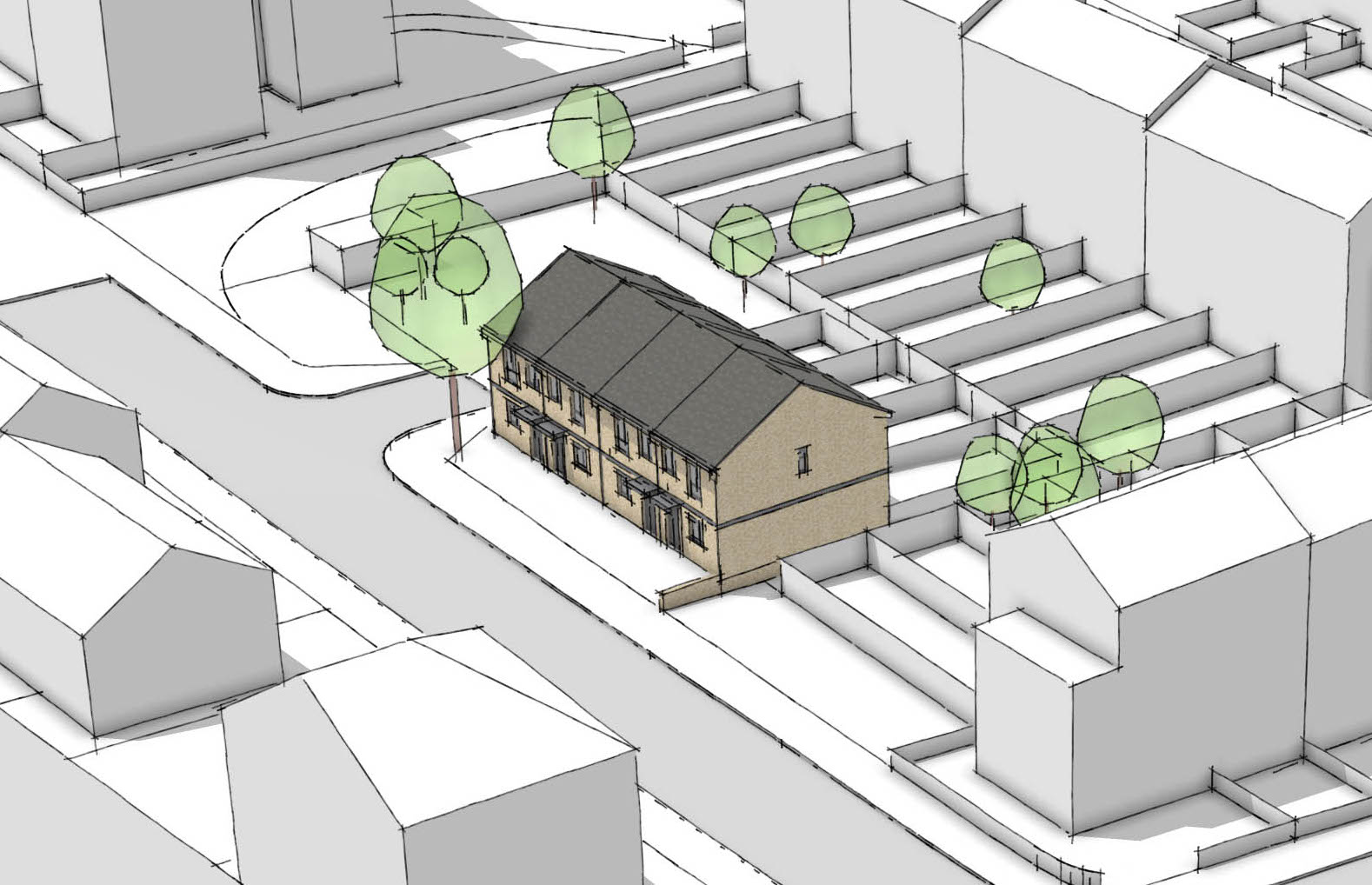 A design concept for new homes on Robert Street