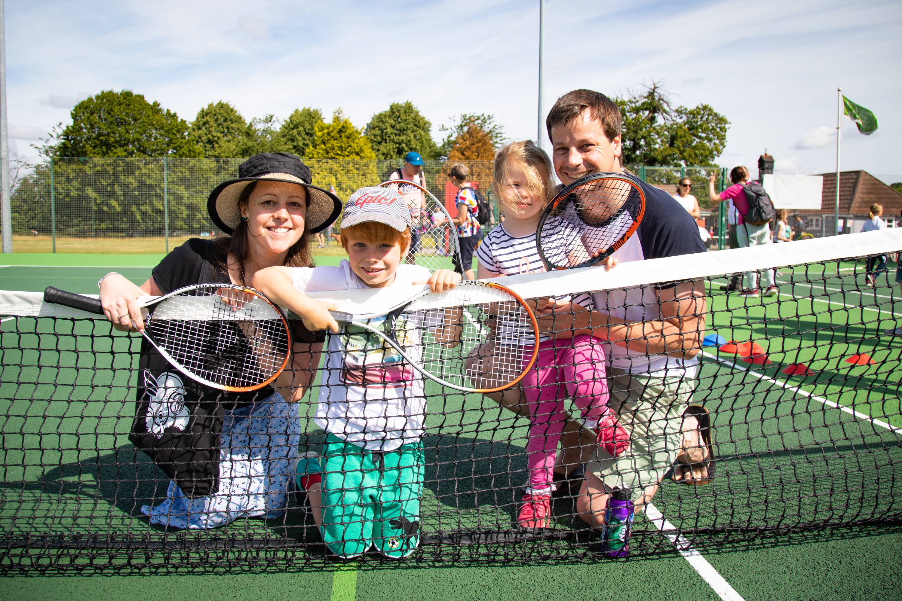 Local family enjoying Eltham Park South new tennis courts