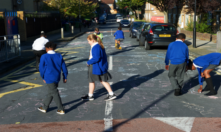 Children playing in a street