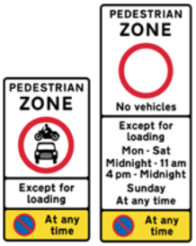 Entry to and waiting in pedestrian zone restricted (varies depending on location)