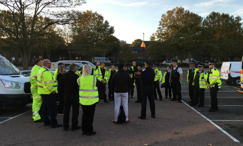 Officers assemble to begin operation 'Stop it'