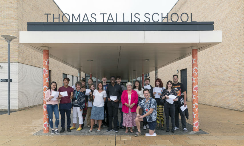 Thomas Tallis - students who achieved all A grades 2018