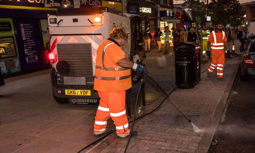 Wilton Road being deep cleaned