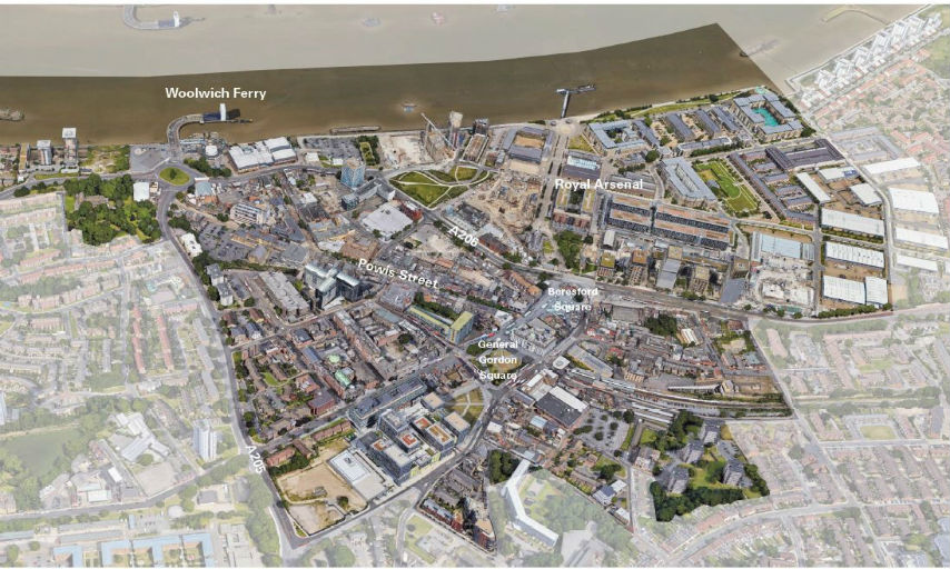 Satellite view of Woolwich town centre