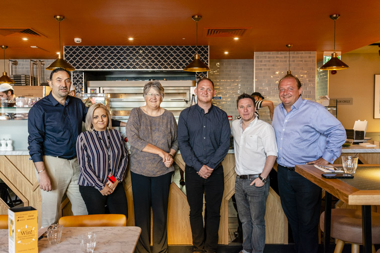 Cllr Denise Hyland and Cllr Danny Thorpe open Pizza Express in Eltham