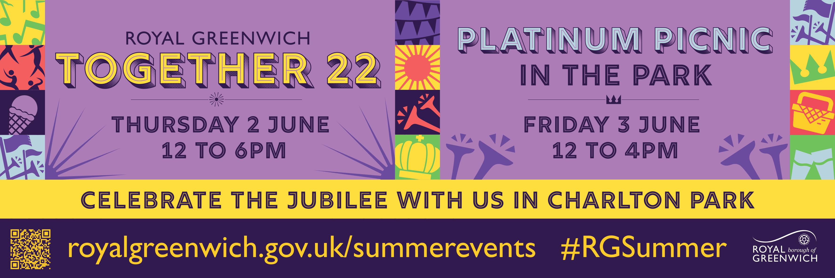 Platinum Picnic in The Park. Friday 3 June. 12 to 4pm. Celebrate the Jubilee with us in Charlton Park.