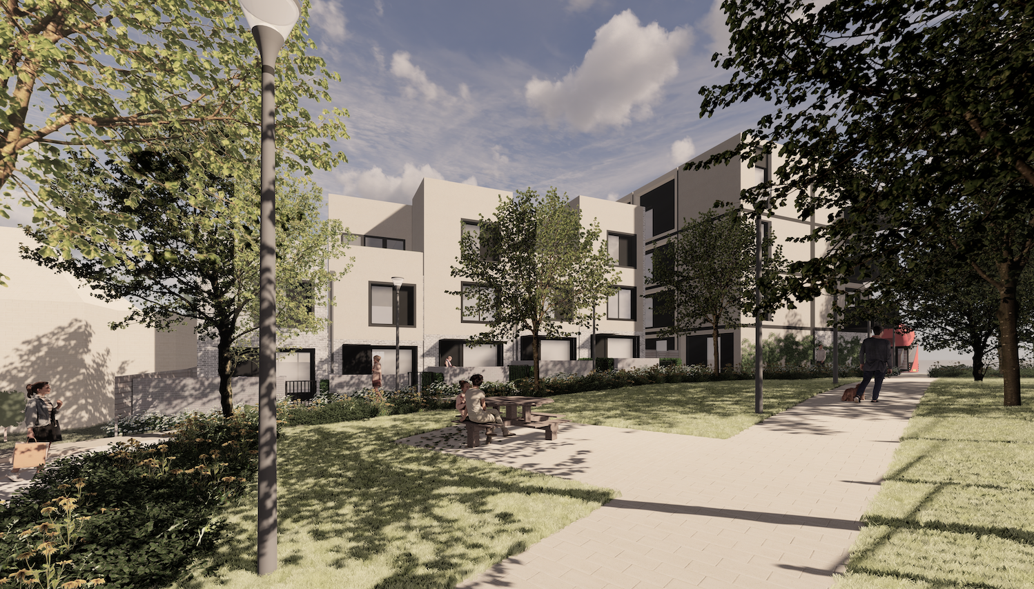 A computer generated view of how the new homes at Bournbrook Road will look