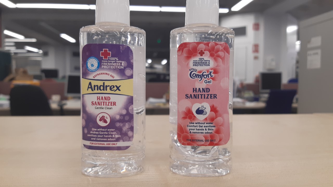 Counterfeit hand sanitiser