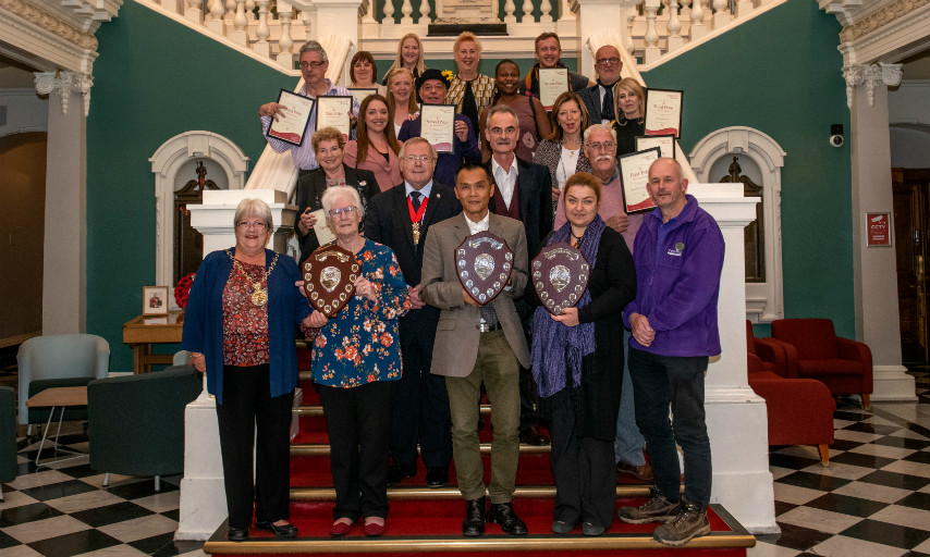 Winners group photo at awards ceremony