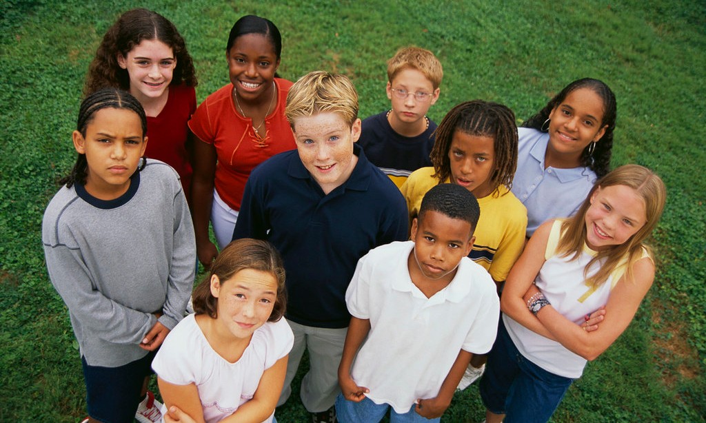 Young people standing together.