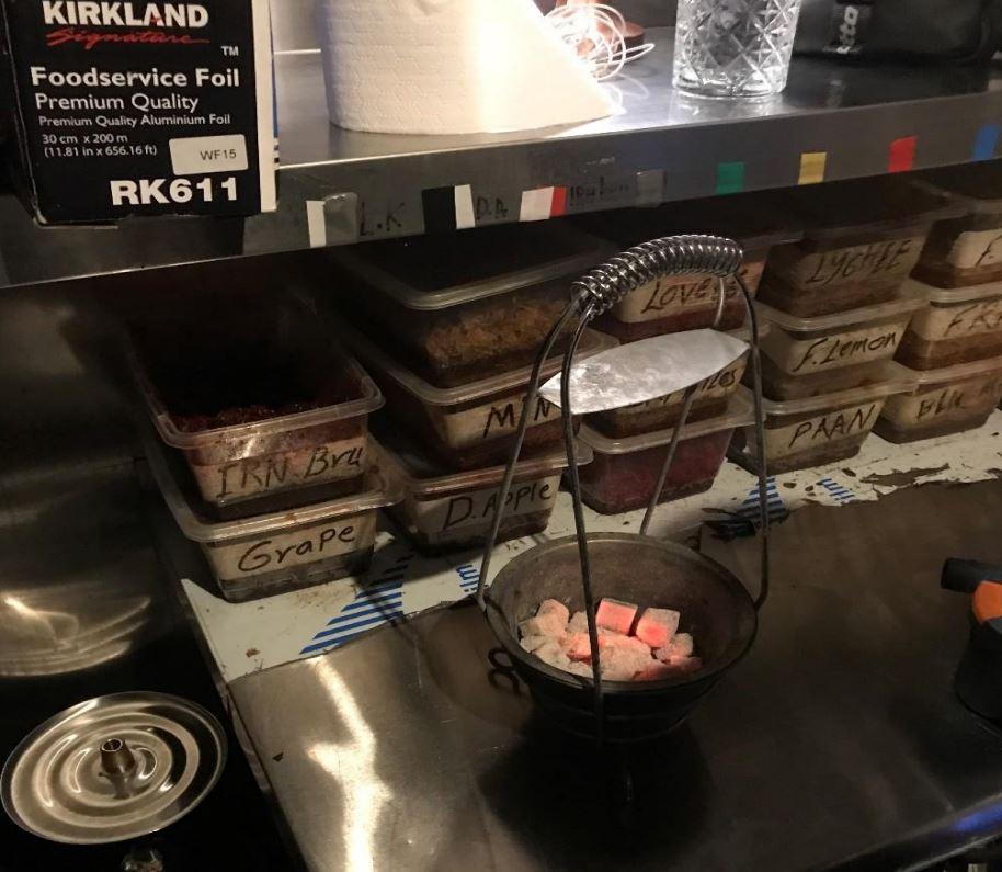 Picture shows shisha inside a kitchen of Nine Lounge restaurant.