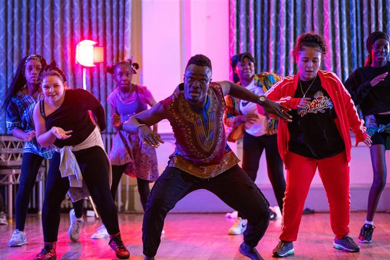 A photo of a group dancing