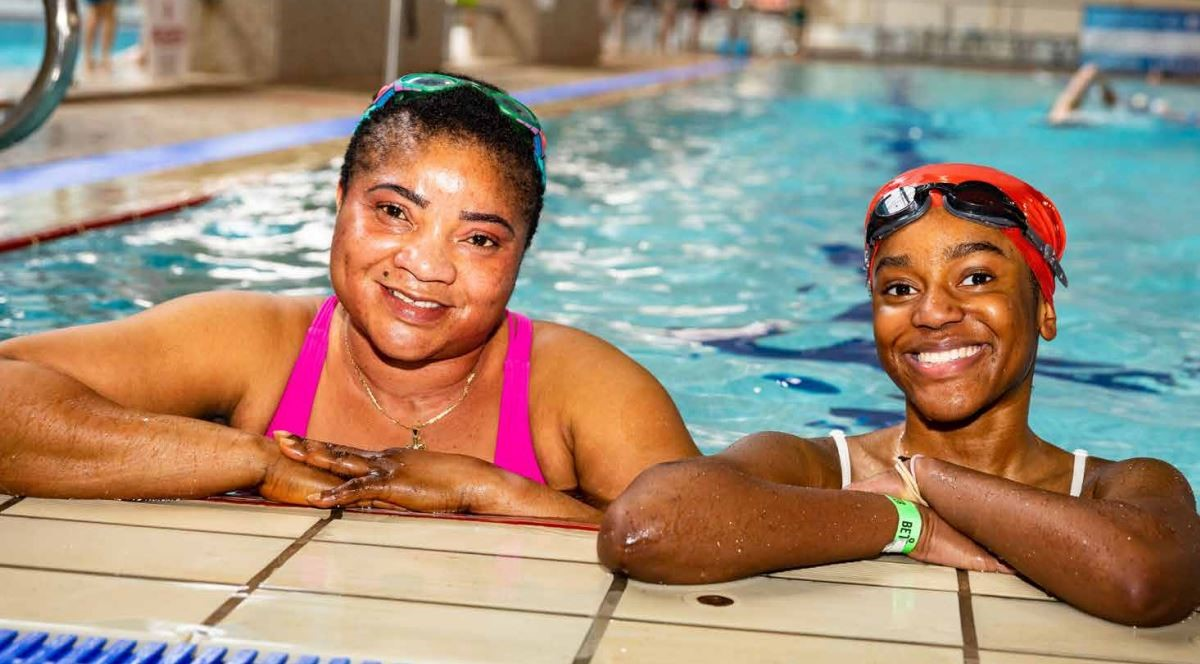 Two women in a swimming pool