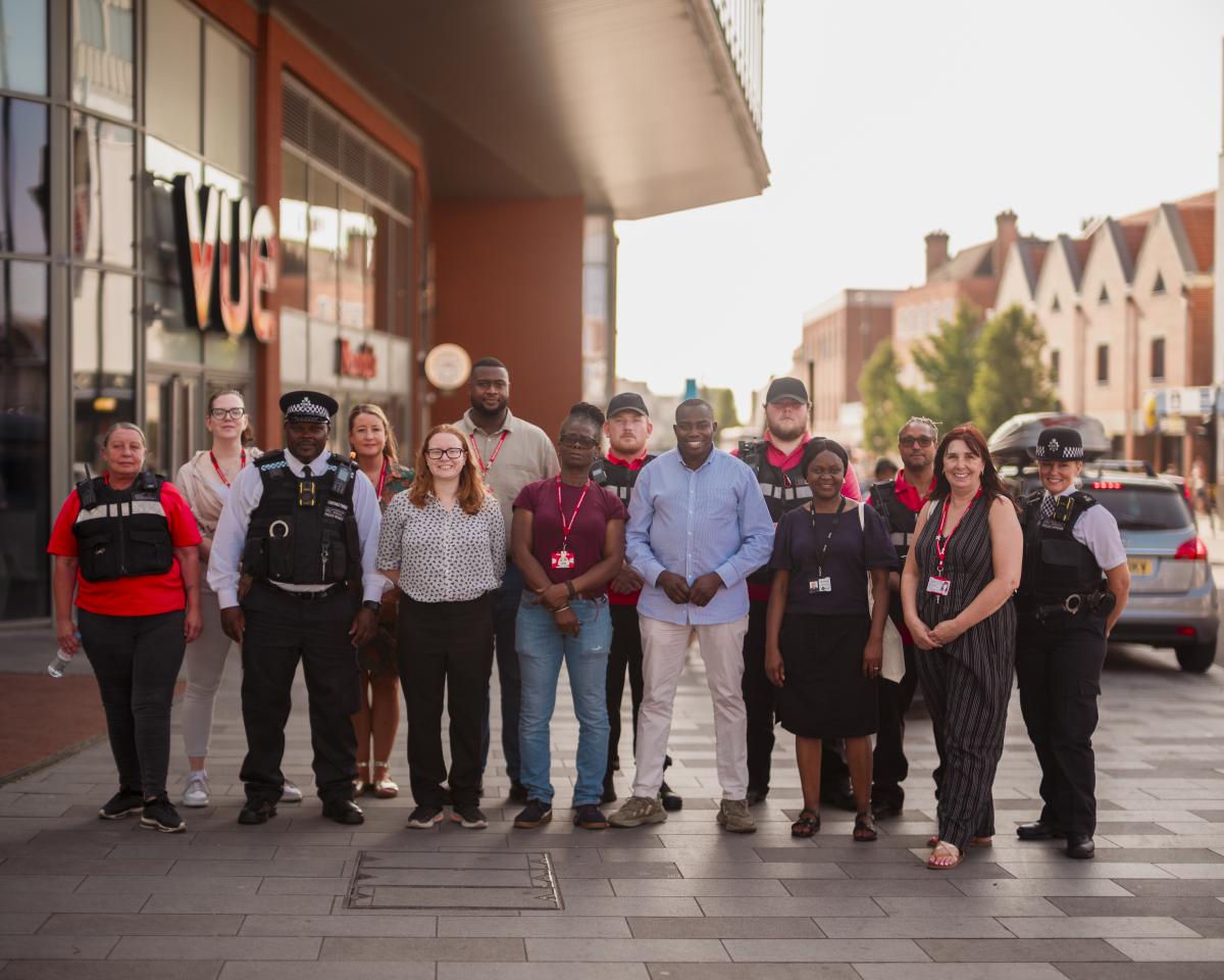 A group including Anthony Okereke and Rachel Taggart-Ryan in Eltham