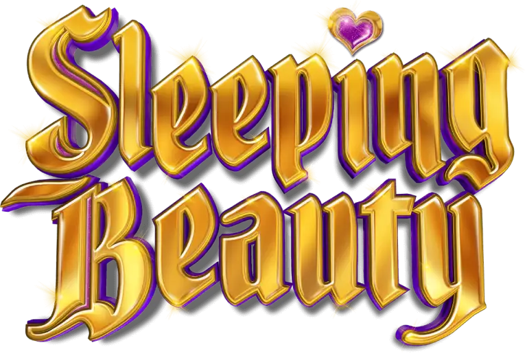 A logo of Sleeping beauty in gold letters.
