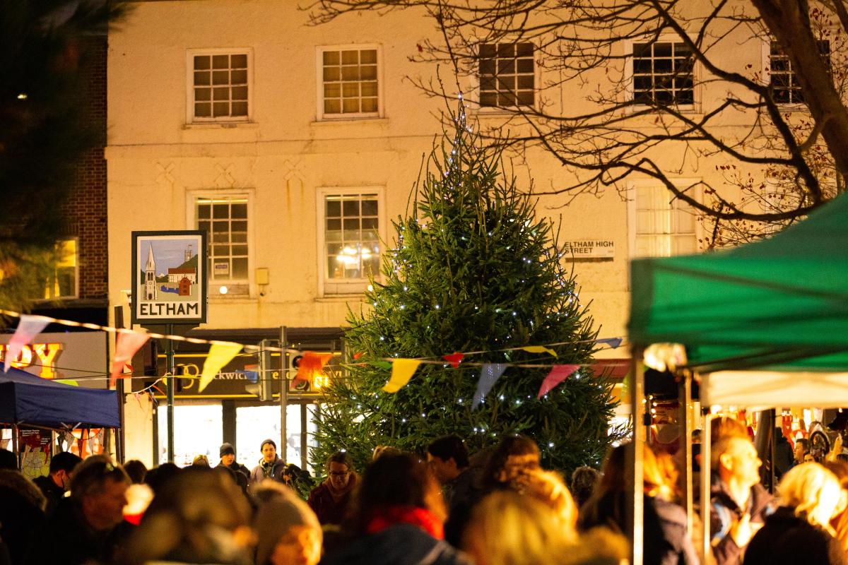 A photo of a Christmas tree in Eltham