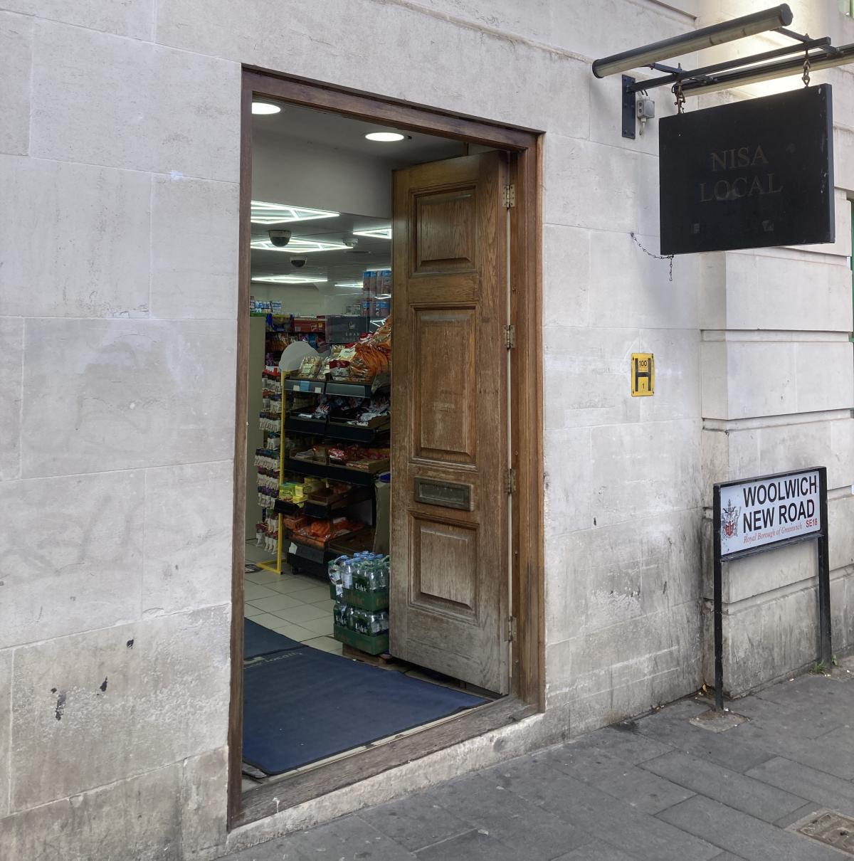 Outside of Nisa Local in Woolwich