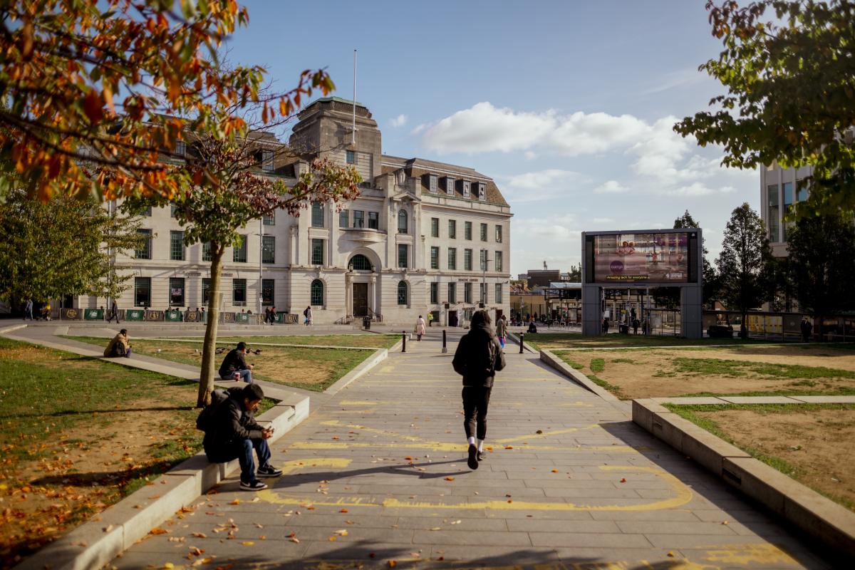 Woolwich town centre on a clear sunny day