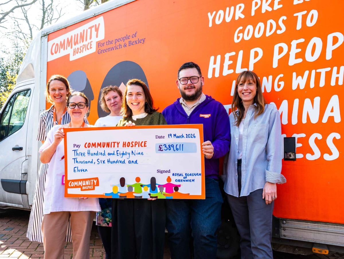 Image showing Cllr Lolavar alongside hospice staff