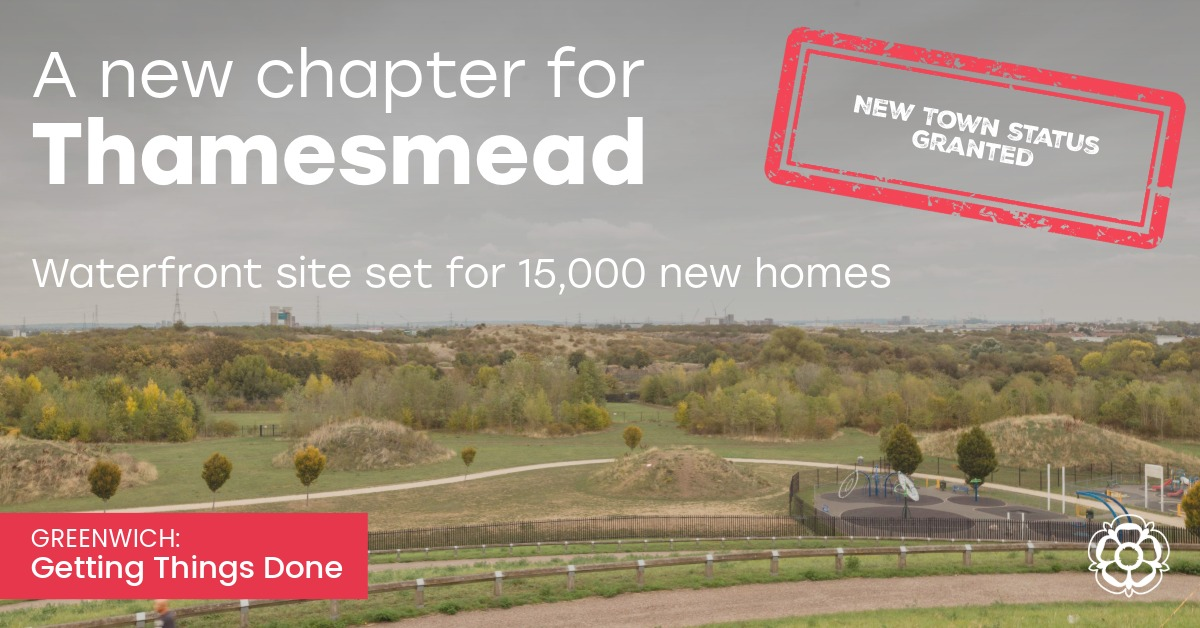 A new chapter for Thamemead. New town status granted.
