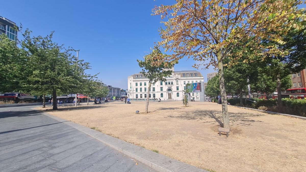 Photo of General Gordon Square in hot weather