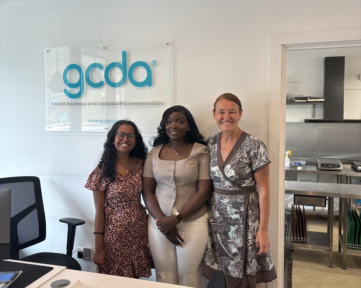 Photo of Banke alongside Claire from the GCDA and Linzi from the council's Community Micro-Enterprise team