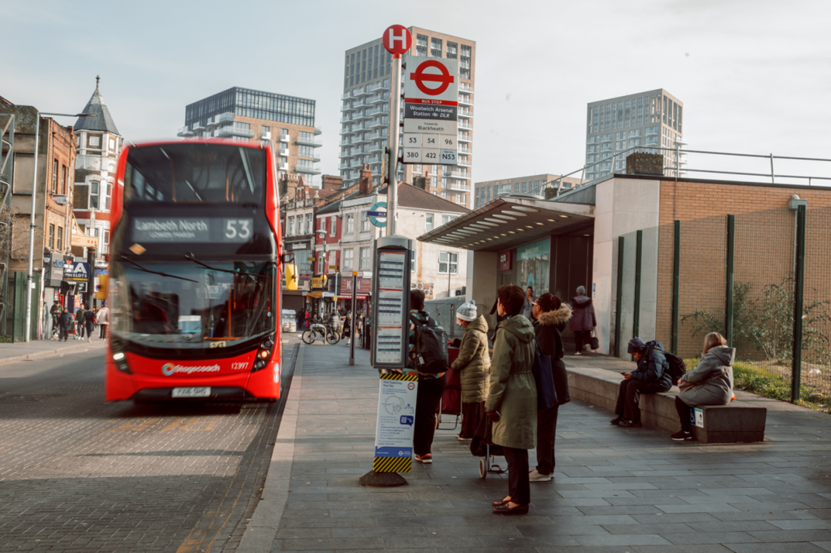 image of Woolwich town centre bus stop
