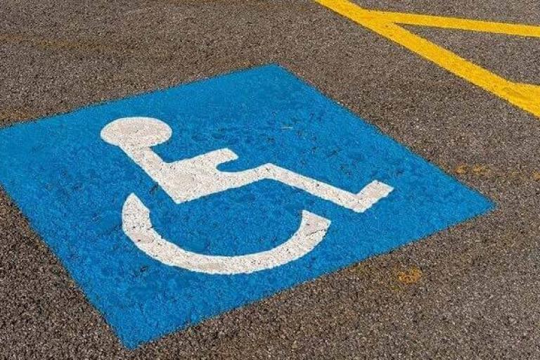 Disabled parking image on Tarmac