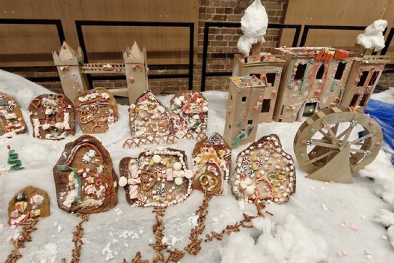 A model town made of gingerbread