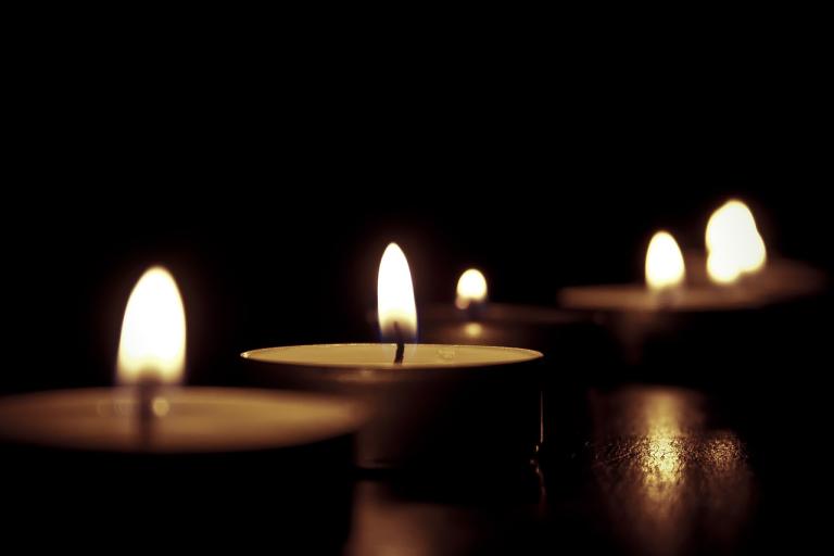 Candles in a dark room